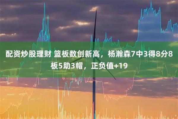 配资炒股理财 篮板数创新高，杨瀚森7中3得8分8板5助3帽，正负值+19